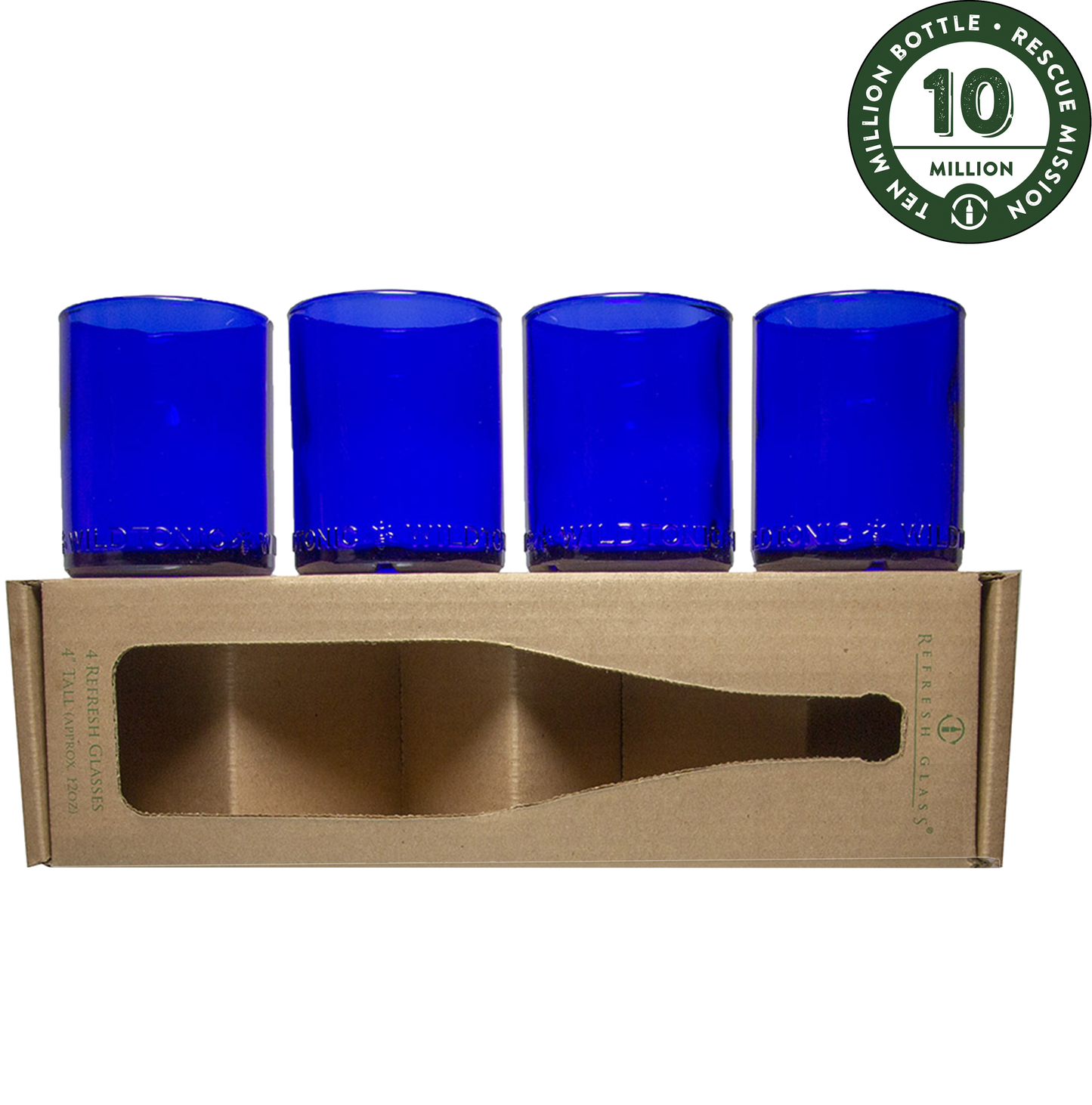 12oz Set of 4 Cobalt Glasses