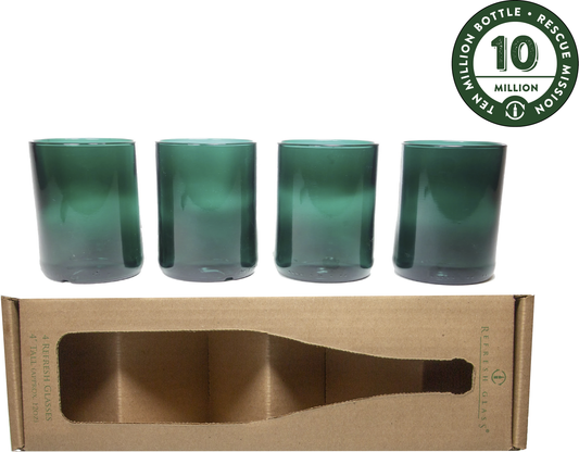 12oz Set of 4 Teal Glasses