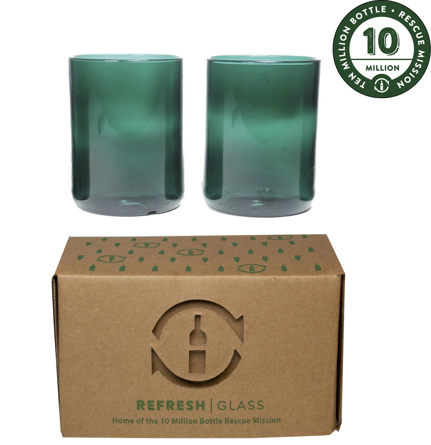 12oz Glass gift set of Teal Glasses