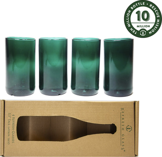 4-16oz Gift Set of Teal Glasses