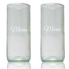 2 pack of 20 oz Clear Glasses: 7" tall : Name