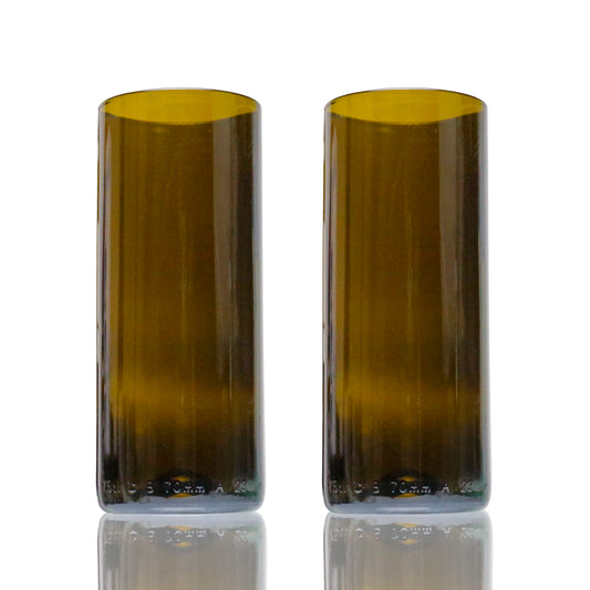 7 inch tall amber mega glass