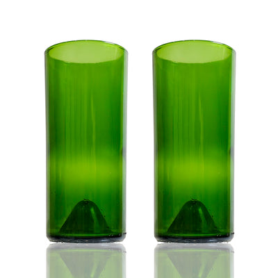 2 pack of 20 oz Green Glasses: 7" tall