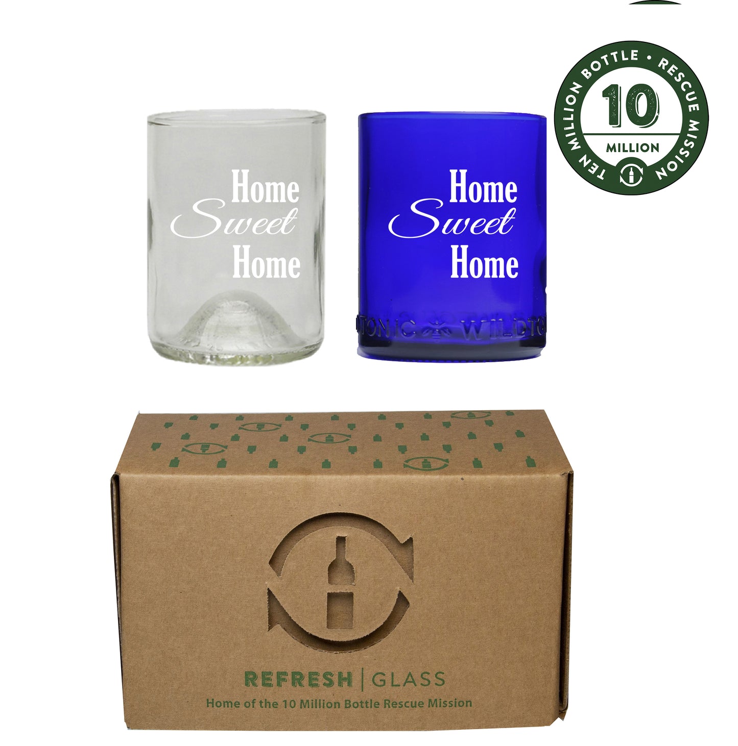 Home Sweet Home : 12oz Set of 2 Mixed Color Glasses