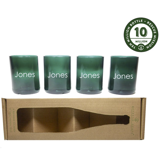 4-12oz Glass Gift Set - Teal - Name