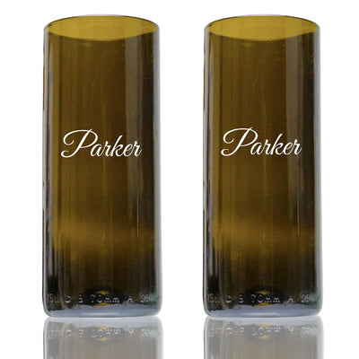 2 pack of 20 oz Amber Glasses: 7" tall : Name