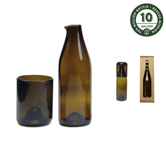 Amber Carafe and Glass Nesting Set