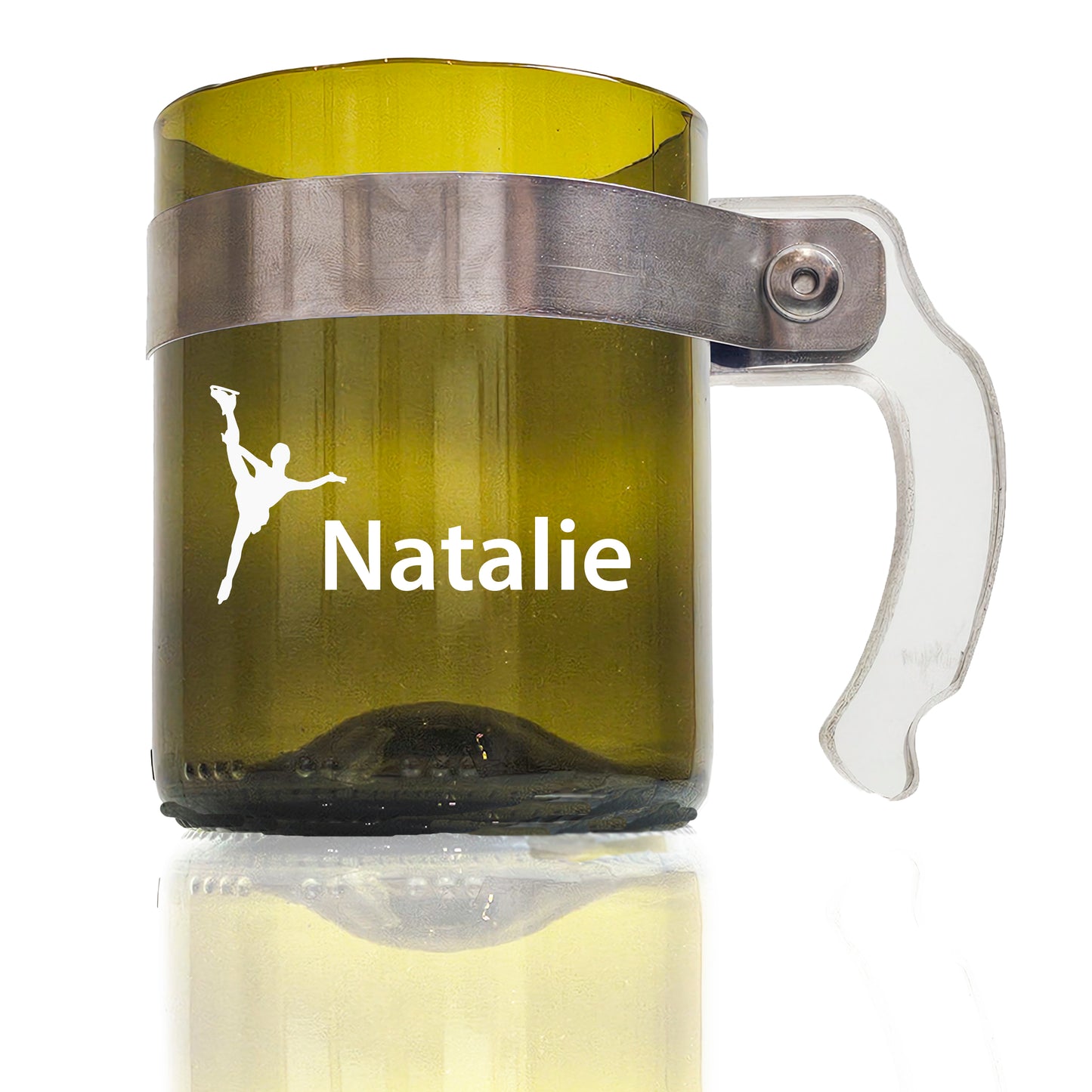 Ice Rink Handle Figure Skater Amber Mug with Custom Engraved Name