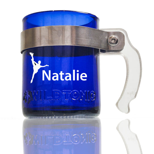 Ice Rink Handle Figure Skater Cobalt Mug with Custom Engraved Name