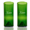 2 pack of 20 oz Green Glasses: 7" tall