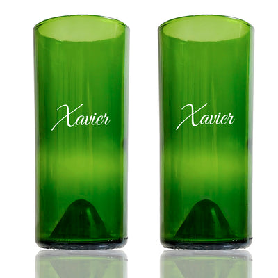 2 pack of 20 oz Green Glasses: 7" tall