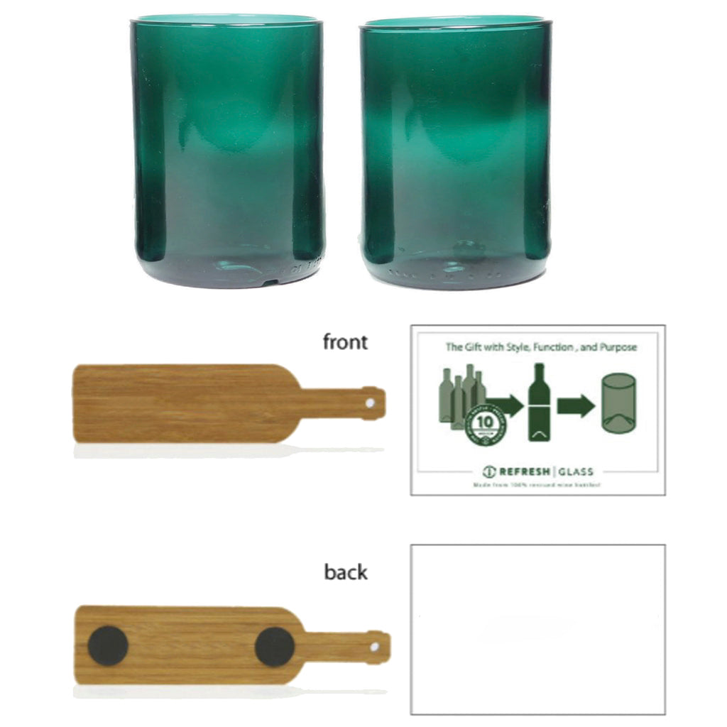 2-12oz Glass Gift Set - Teal - Name