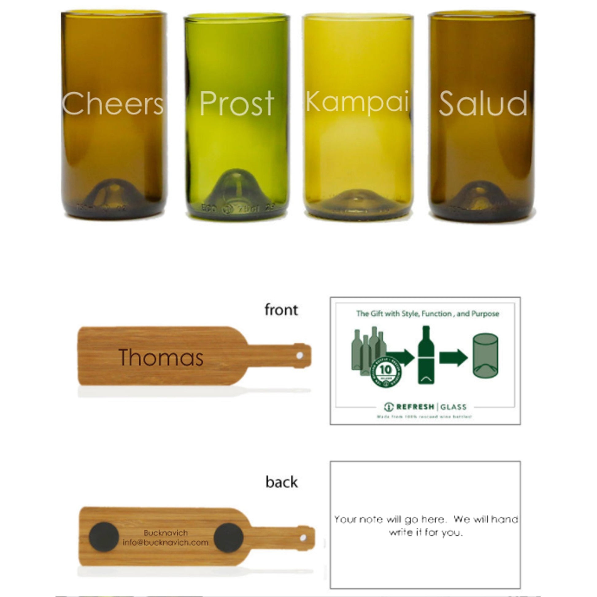 4-Tall Glass Gift Set - Cheers-Refresh Glass