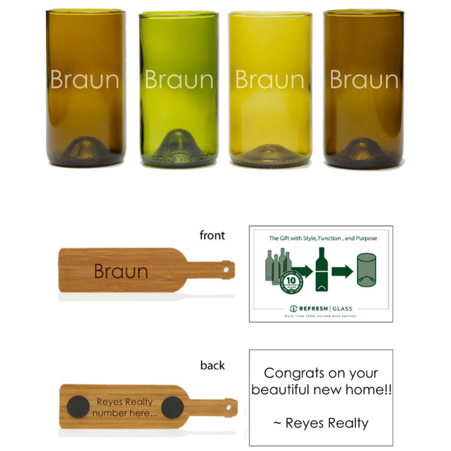 4-Tall Glass Gift Set - Name-Refresh Glass