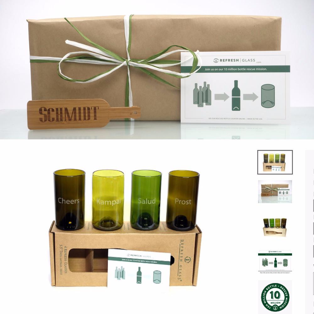 4-Tall Glass Gift Set - Name-Refresh Glass