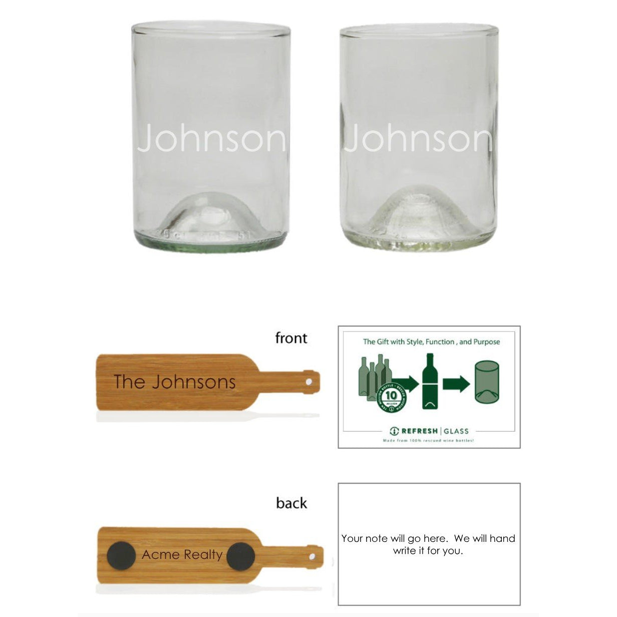 2-Glass Gift Set - Bourbon - Name-Refresh Glass